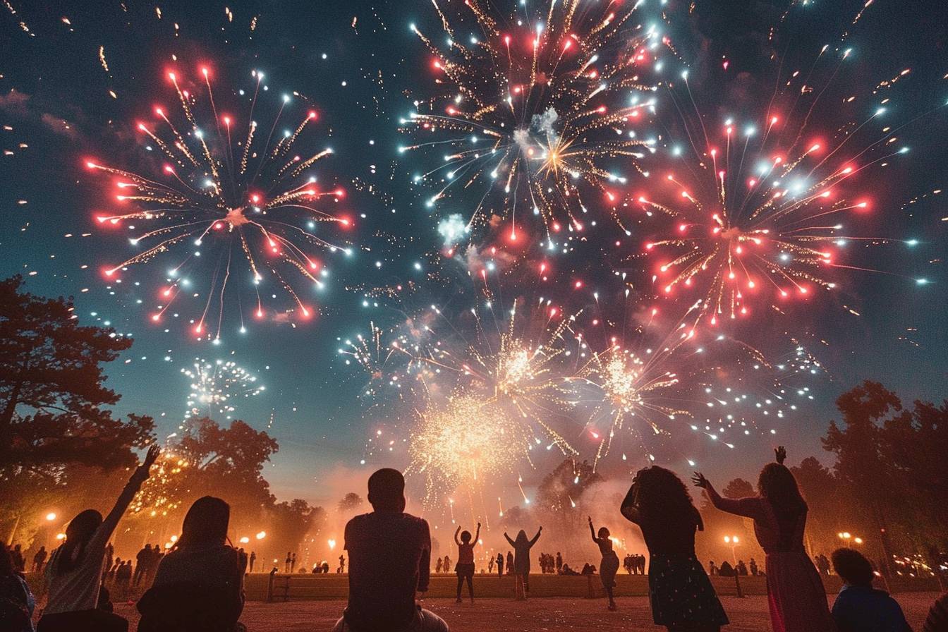 Foule enjouée participant à un festival coloré lors d'une magnifique fête à Nice, illustrant l'euphorie et la diversité des célébrations en 2023.